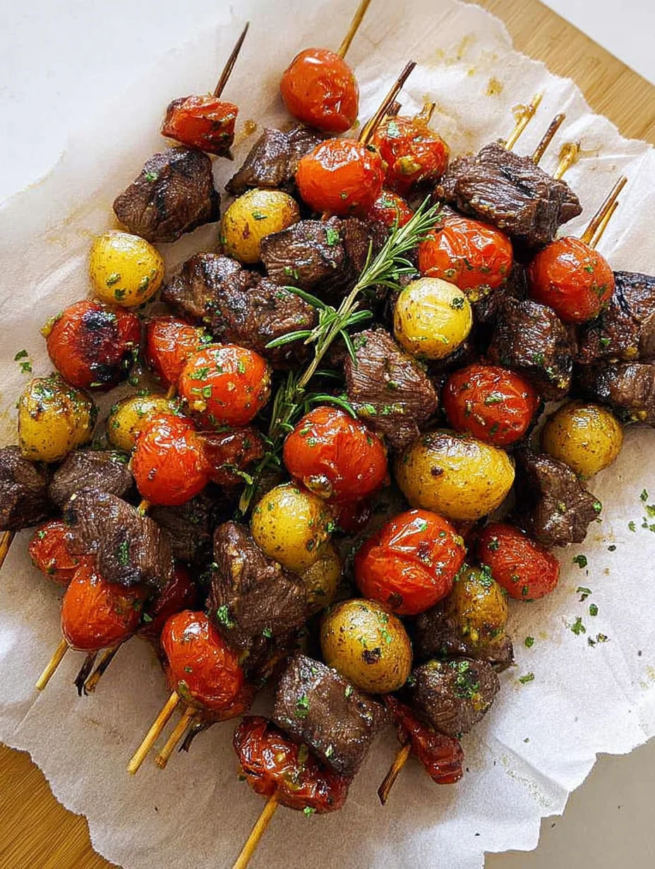 Rosemary Garlic Steak Kebabs