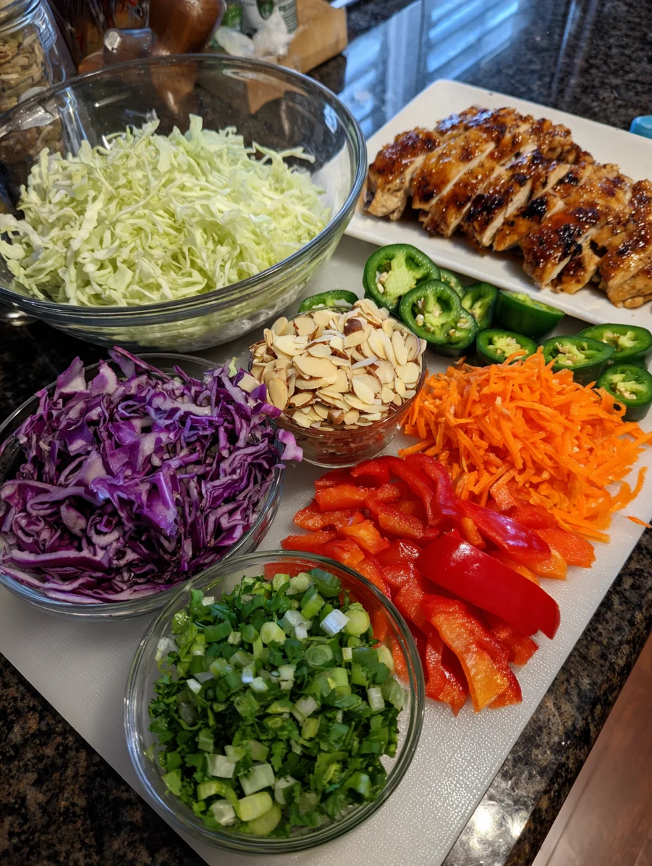 Sesame Chicken Cabbage Crunch Salad