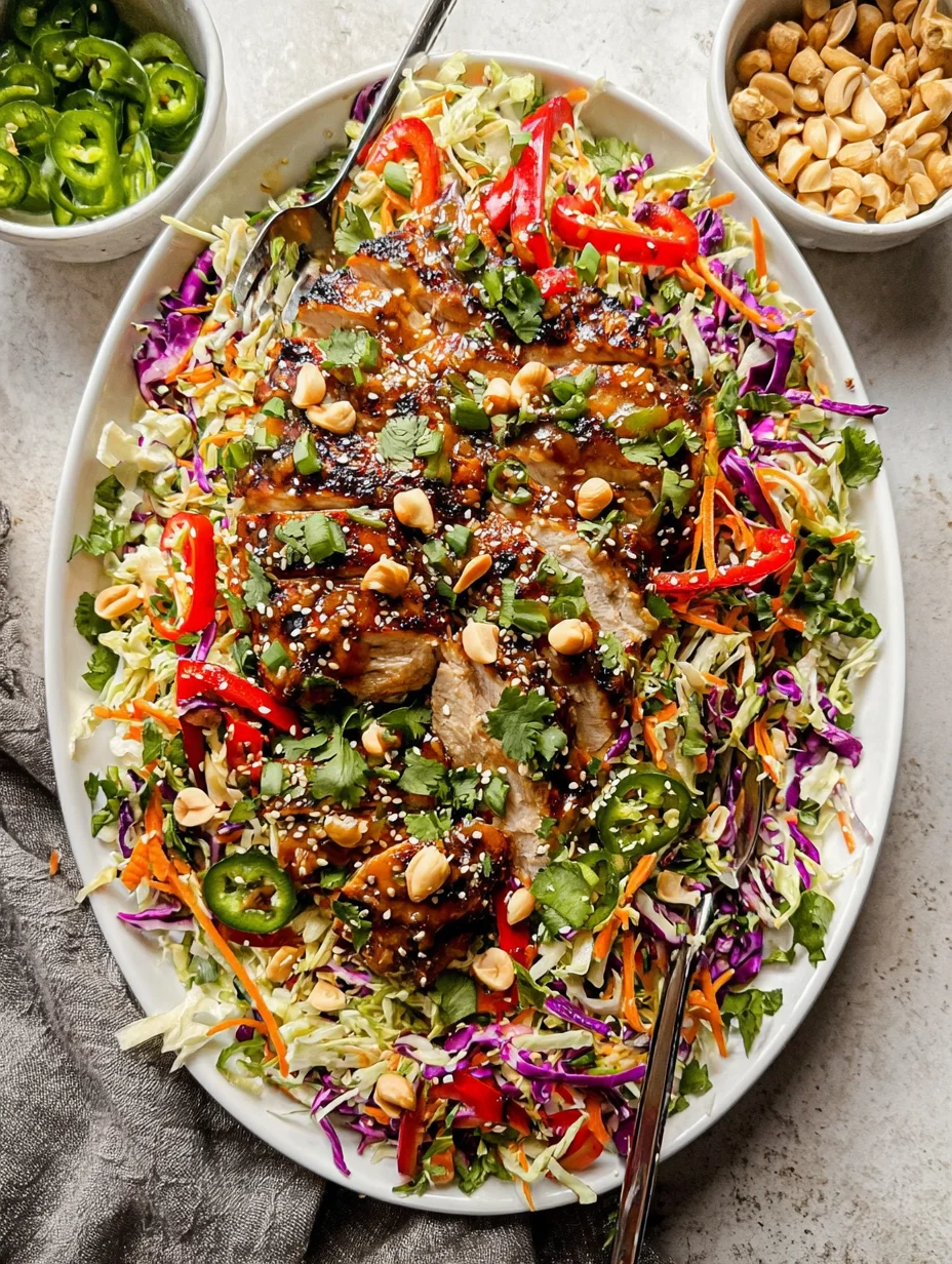 Sesame Chicken Cabbage Crunch Salad