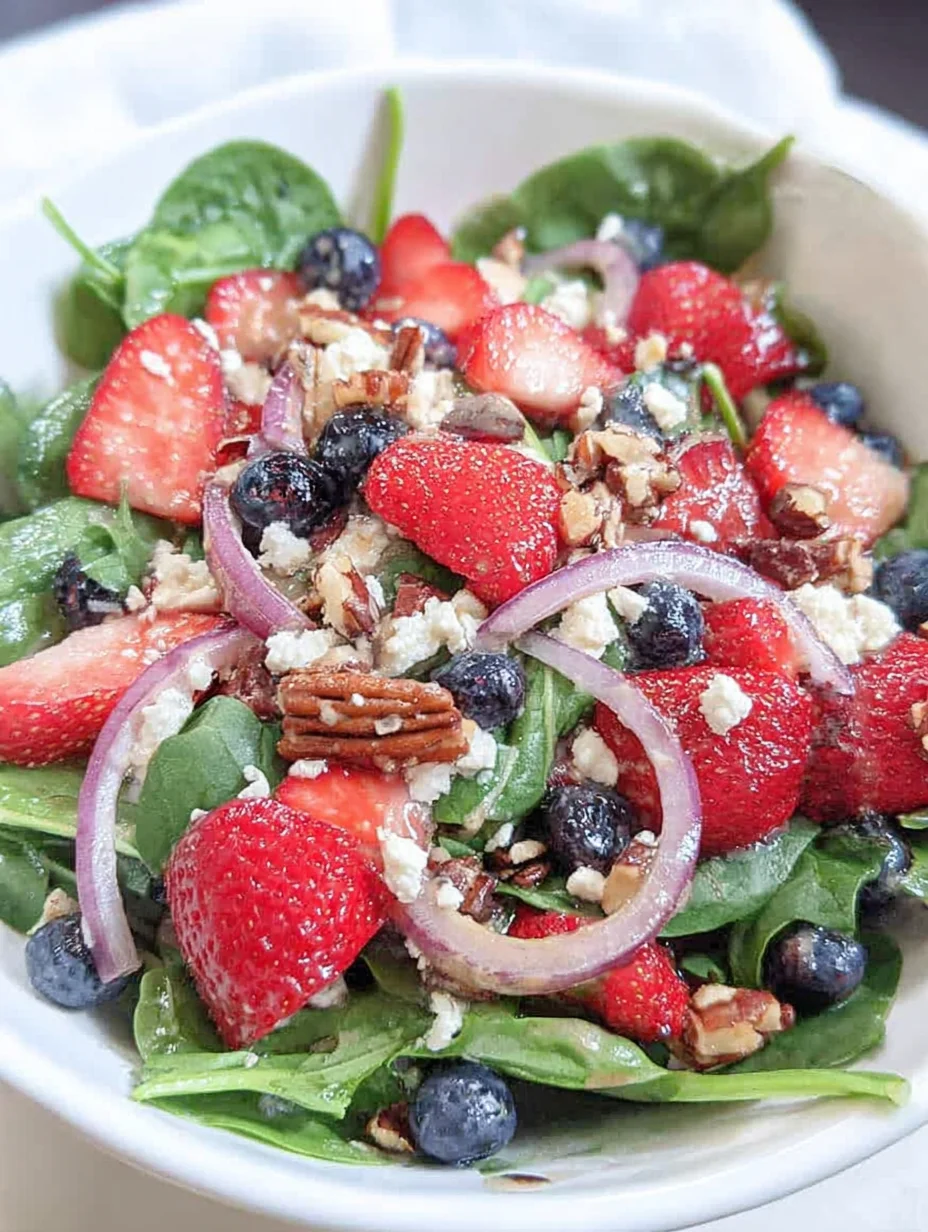 Spinach Strawberry Salad with Feta Cheese