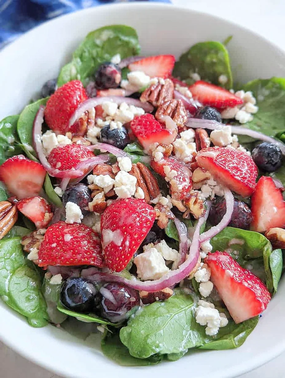 Spinach Strawberry Salad with Feta Cheese